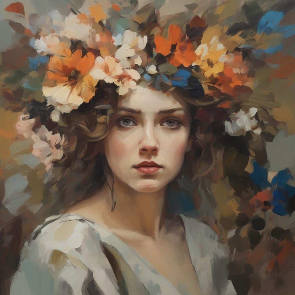 Αngelika art, οπτική ισορροπία, ζωγραφική πορτρέτου, καλλιτεχνική εργασία, σύγχρονη τέχνη, portrait painting,φυσική ομορφιά, ανθοστόλιστο κεφάλι, καλλιτεχνική έκφραση, δημιουργικότητα, παλέτα χρωμάτων, σύγχρονοι καλλιτέχνες, ωραία πορτρέτα, καλλιτεχνική φωτογραφία, εικαστικές τέχνες, γυναικεία φιγούρα, ζωγραφική με ακρυλικά, illustration art, πορτρέτα γυναικών, βοτανική έμπνευση, φυσική ομορφιά, σύγχρονη ζωγραφική, τέχνη και δημιουργικότητα, μοντέρνο art, feminine portrait.